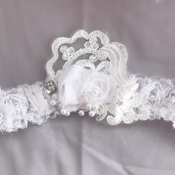 baby girl white lace romper set - Picture 8 of 9